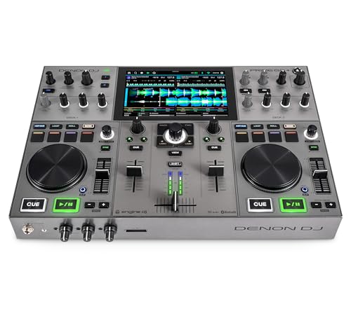 Denon Dj Prime Go+ Mixer Console Portatile Per Dj, 2 Deck, Streaming Wi-Fi, Bluetooth, Controllo Luci, Touchscreen Da 7" E Batteria Ricaricabile