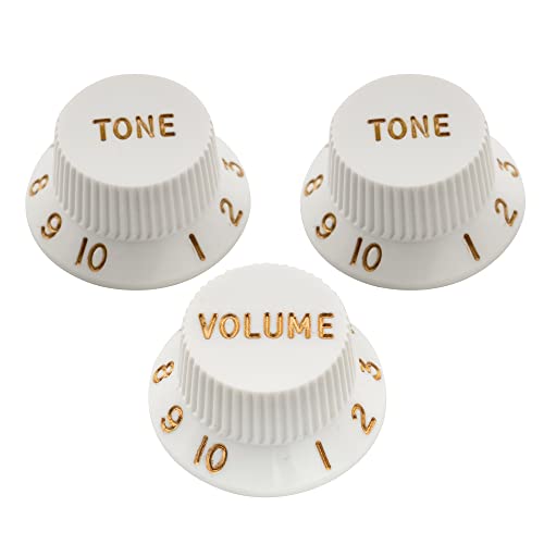 Musiclily Ultra Dimensione Universale Manopole Strat 2 Tono 1 Volume Knobs Set Per Chitarra Elettrica Fender Stratocaster St Style, Bianco