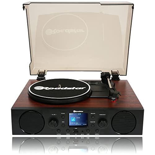 Roadstar Ttr-8850Ed+Bt Giradischi In Vinile 33/45/78 Rpm, Radio Fm/Dab+/Rds, Bluetooth, Porta Usb/Scheda Sd, Apparecchiature Hi Fi Altoparlanti Integr