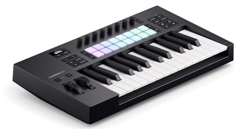Novation Launchkey 25 [Mk4] — Controller Midi Usb Compatto A Tastiera Da 25 Tasti, Con Integrazione Per Daw. Modalità Accordo E Scala, 8 Drum Pad, Arp