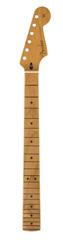 Fender Satin Roasted Maple Stratocaster Neck, 22 Jumbo Frets, 12", Maple, Flat Oval Shape