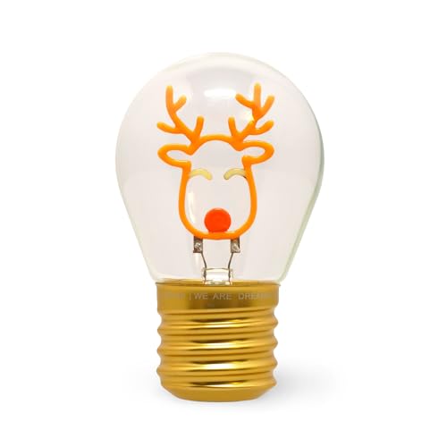 Legami - Lampada Da Tavolo A Forma Di Lampadina, Renna Di Natale, For Indoor Use Only, Ricaricabile Con Cavo Usb, Senza Fili