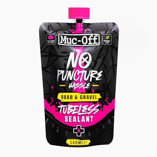 Muc-Off No Puncture Hassle Road & Gravel Tubeless Sealant 140Ml, Sigillante Per Pneumatici Unisex-Adulto, Nero