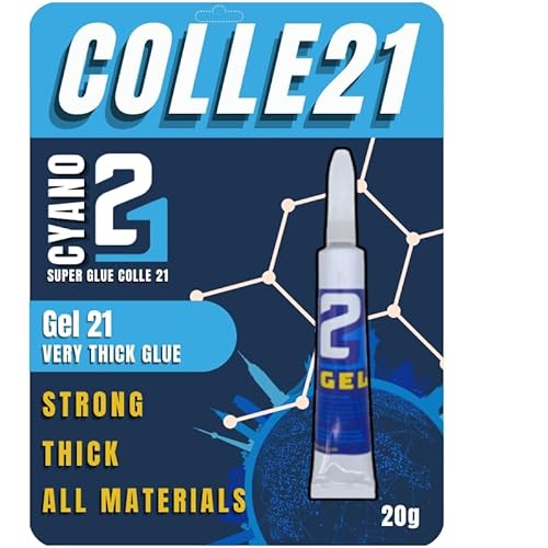 Super Colla Ciano Gel Colle21, Flacone Di Colla Ciano Da 20 Gr, Super Colla Ciano Forte, Glue Multi Usaggio, Colla Per Modellismo, Colla Per Bricolage