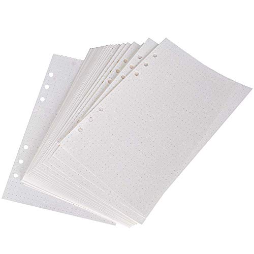 2 Confezioni Dots Paper, A5 (21 X 14.2 Cm) 6-Ring Filler Paper, 90 Fogli, Formato A5, Inserti Ricariche Dotted Paper Ritagli Per Agende Diari Calendar