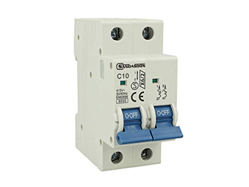 Interruttore Magnetotermico Automatico, 2P Bipolare 220V 6Ka, Salvavita Stotz, Mcb 2P C10 10A
