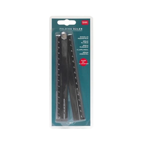Legami - Righello Pieghevole In Alluminio, Doppio Utilizzo: Misurazione In Centimetri(30 Cm) E In Gradi (180°)