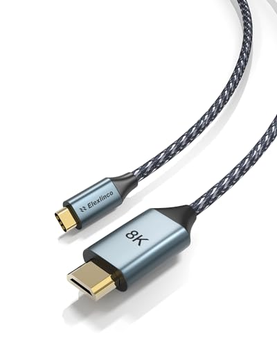 2M Cavo Hdmi Usb C, Elexlinco 8K Uhd Cavo Usb C Hdmi, Cavo Type C Hdmi Compatibile Con Thunderbolt 4/3, Macbook Pro/Air, I-Pad Pro, Iphone 15Pro/15/14