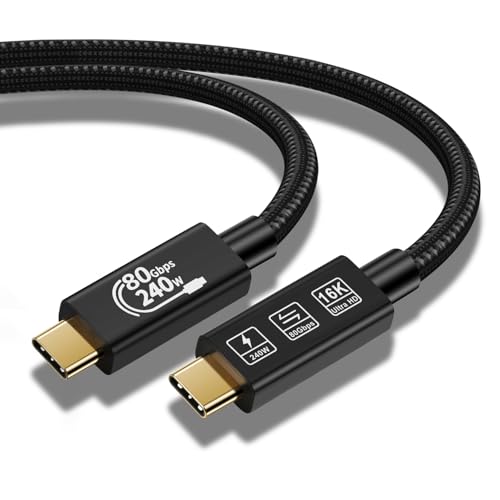 Yiwentec 80 Gbps Thunderbolt 5 Compatible Cable With Up To 120 Gbps Bandwidth Amplification And 240 W Charging Power Compatible With Thunderbolt 4, Us