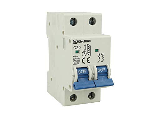 Interruttore Magnetotermico Automatico, 2P Bipolare 220V 6Ka, Salvavita Stotz, Mcb 2P C20 20A