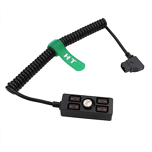 Hangton D-Tap Power Splitter Hub 1/4 "-20 Thread, P-Tap Maschio A Femmina Adattatore 4 Porte 1 A 4 Per V-Mount Gold Mount Batteria Anton Bauer Idx Son