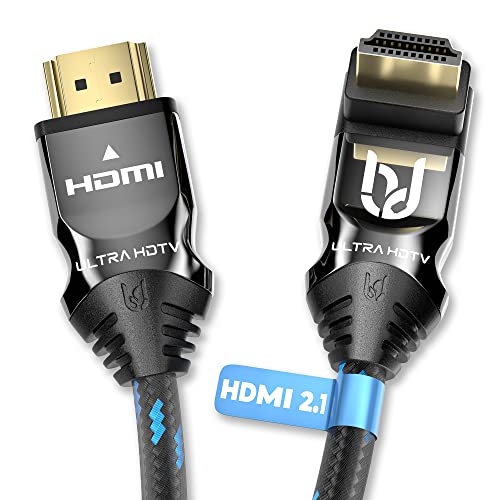 Ultra Hdtv Cavo Hdmi 2.1 270° 8K - 3 M, Spina Angolata, 48 Gbps, 8K@60Hz, 4K@120Hz - Protezione Antipiega - Guaina In Nylon