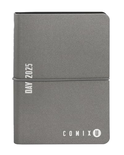 Comix U, Mini - Agenda 2025 Giornaliera 12 Mesi, Con Calendario, Planner, Spazio Per Note E Appunti - Cm 11X15,3H, Grigio