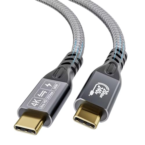 Yiwentec Cavo Usb C 3.2 Maschio Maschio Gen2 X 2 Type C Charging Cable, 20 Gbps Data Transfer, 240 W 48 V/5 A Fast Charging Cable, 4K @ 60Hz Video Tra