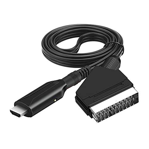 Jerilla Cavo Da Scart A Hdmi Convertitore Da Scart A Hdmi Connettore Audio Video Cavo Adattatore 720P/1080P Per Hdtv, Monitor, Proiettore, Display, Vh