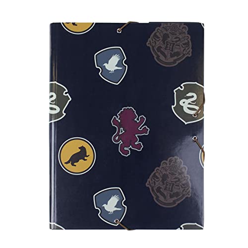 Cerdá Life'S Little Moments - Carpeta Escolar Niña De Harry Potter Con 3 Solapas Flexibles, Cierre Con Gomas Elásticas Y Tapa Dura Idónea Para Documen