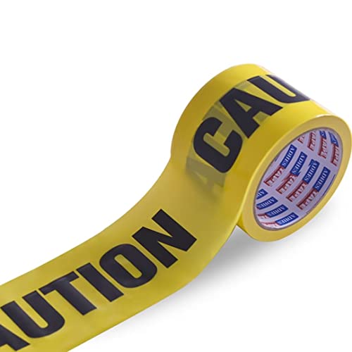 Tapebear Caution Nastro Di Sicurezza, 7,5Cm*91.4M Non Adesivo Nastro Di Avvertimento Giallo/Nero, Marcatura Nastro Di Sicurezza Caution Tape Per Aree