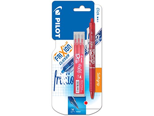 Pilot, Frixion Ball, Penne A Sfera Con Inchiostro Termosensibile, Punta Media, Confezione Da 3 Pezzi Red