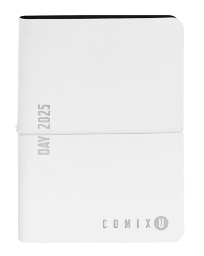 Comix U, Mini - Agenda 2025 Giornaliera 12 Mesi, Con Calendario, Planner, Spazio Per Note E Appunti - Cm 11X15,3H, Bianco