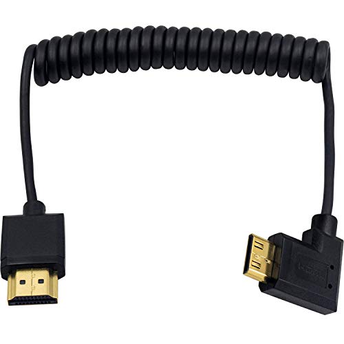 Duttek Cavo Da Mini Hdmi A Hdmi Standard, Cavo A Spirale Da Mini Hdmi A Hdmi, Ultra Sottile Da Hdmi Maschio A Mini Hdmi Maschio, Supporto 4K Ultra Hd,