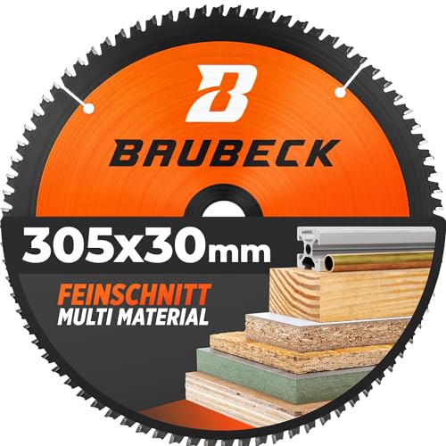 Baubeck Multi Materiale Lama Sega Circolare 305X30 - Lama Per Sega 305 30 Per Legno, Alluminio - Lama Sega Circolare Per Legno 305 X 30 Compatibile Co
