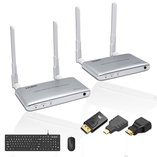 Gkrong Wireless Hdmi Transmitter And Receiver 4K With Kvm, Ir Remote, Hdmi Loop Out, Wireless Hdmi Extender 2.4/5.8Ghz 1080P Full Hd Up To 656Ft With