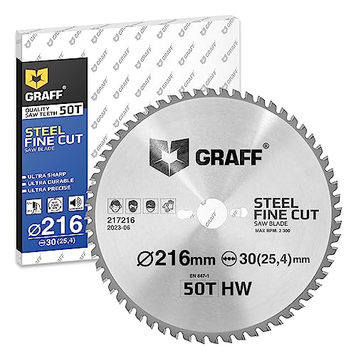 Graff - Lama Da Sega, 216 X 30 Mm, Per Sega Circolare, Troncatrice, Sega Circolare Da Banco, Sega Circolare A Batteria, Lama Professionale Per Tagliar