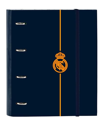 Safta Real Madrid, 24/25, Raccoglitore A 4 Anelli Da 35 Cm, Con 100 Fogli A4, Ideale Per Bambini Di Diverse Età, Comodo E Versatile, Qualità E Resiste