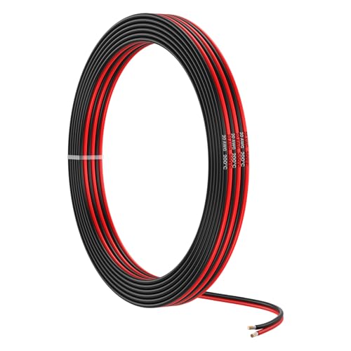 Mmobiel 20 Awg Cavo Elettrico Parallelo – 20 Gauge 10M / 32.8Ft - Cavo In Rame Stagnato - 2 Conduttori Per Cavi Automobilistici - Strisce Led, Cavi Au