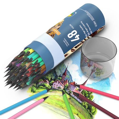 48 Matite Colorate Per Libri Da Colorare Per Adulti, Matite Da Disegno Professionali Per Adulti, Principianti, Bambini E Professionisti