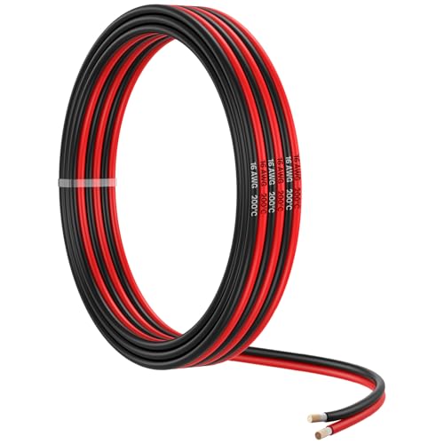 Mmobiel 16 Awg Cavo Elettrico Parallelo – 16 Gauge 5M / 16.4Ft - Cavo In Rame Stagnato - 2 Conduttori Per Cavi Automobilistici - Strisce Led, Cavi Aud