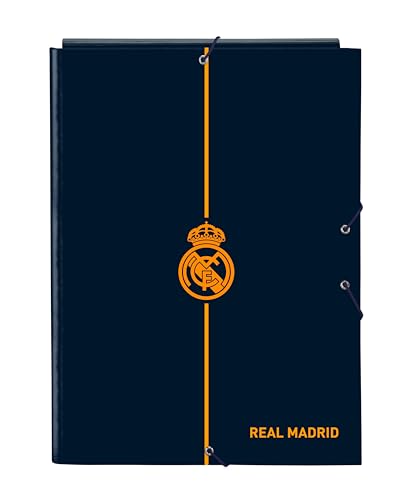 Real Madrid, 24/25, Raccoglitore A Fogli Con 3 Fogli, Ideale Per Bambini Di Diverse Età, Comodo E Versatile, Qualità E Resistenza, 26 X 36,5 Cm, Color