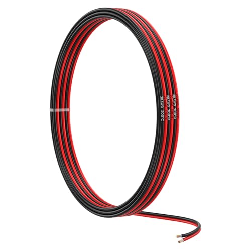 Mmobiel 20 Awg Cavo Elettrico Parallelo – 20 Gauge 5M / 16.4Ft - Cavo In Rame Stagnato - 2 Conduttori Per Cavi Automobilistici - Strisce Led, Cavi Aud