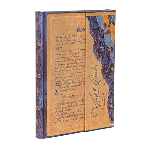 Paperblanks Diari A Copertina Rigida, Gaudi, Il Manoscritto Di Reus, Midi, Bianco, Chiusura Magnetica