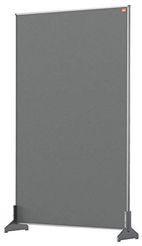 Nobo Divisorio Protettivo Da Scrivania Impression Pro, Barriera Per Il Distanziamento Sociale, Superficie In Feltro, Grigio, 600 X 1000 Mm