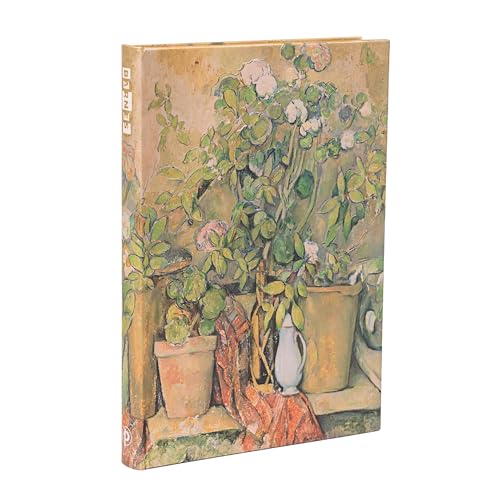 Paperblanks Diari A Copertina Rigida, Vasi Di Terracotta E Fiori, Cezanne, Midi, Bianco, Chiusura Con Fascia Elastica