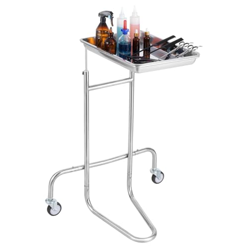 Vevor Carrelli Da Laboratorio In Acciaio Inossidabile, Carrello Da Laboratorio Con Vassoio Singolo, 2 Ruote Silenziose, Carrello Da Laboratorio Con Ro