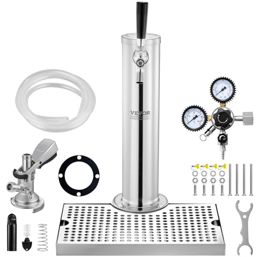 Vevor Kit Distributore Di Birra, Kit Conversione Birra Rubinetto Singolo, Dispensatore Torre Birra In Acciaio Inossidabile Con Regolatore Doppio Calib