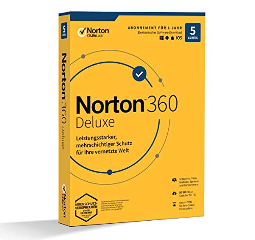 Symantec Norton 360 Deluxe 1 User (5 Dispositivi) / 1 Jahr 50Gb Piattaforma Di Sicurezza Cloud