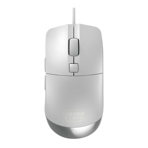Cherry Xtrfy M50, Mouse Da Gioco Con Cavo Leggero, Forma Ergonomica Per Un Comfort E Un Controllo Ottimali, 5 Profili Integrati, Porta Usb-A, Bianco