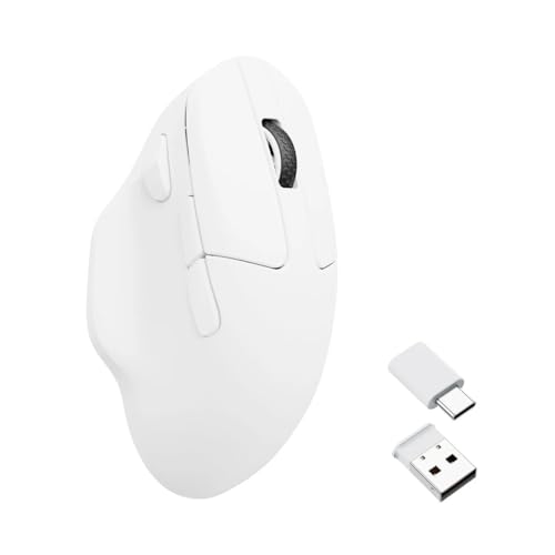 Keychron M7 Mouse Senza Fili Per Computer, 26K Dpi Ottico, 2,4 Ghz/Bluetooth/Cavo Con Pulsante Macro 63G Leggero Ed Ergonomico, Fino A 70 Ore Di Lavor