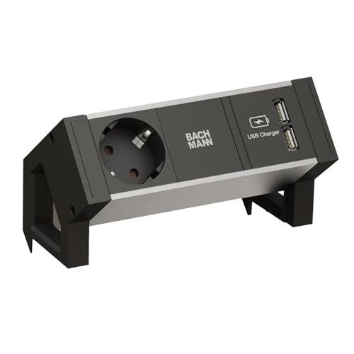 Bachmann Desk2 Alu - 1 X Contatto Di Protezione, 1 X Caricatore Usb, 1 X Abd Gst18 937.102, Alluminio
