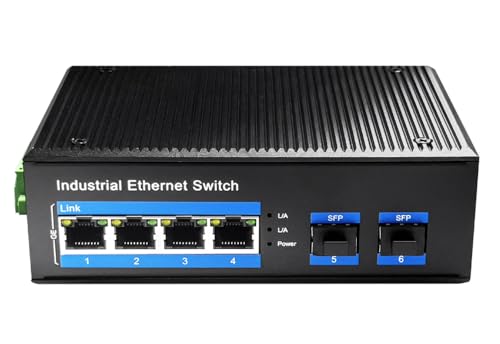 Cudy Switch Industriale 4 Porte Rj45 Gigabit +2 Sfp Con Protezione 6Kv Din Rail Marca