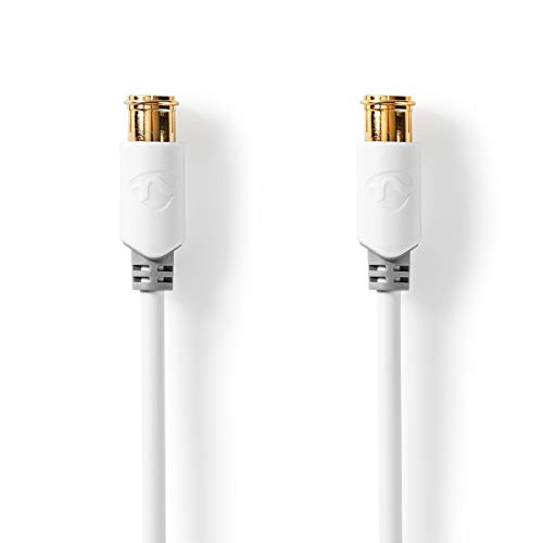 Nedis F Quick - F Quick Cables | F-Maschio Quick | F-Maschio Quick | Placcato Oro | 75 Ohm | Doppio Schermo | 1.00 M | Tondo | Pvc | Bianco | Confezio