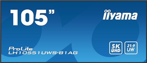 Iiyama Prolite Lh10551Uws-B1Ag - Display Digitale Da 265,9 Cm, 104,7", Pannello Led Ips 21:9 5Kuw Hdmi Dp Usb2.0 Rs-232C Rj45 Usb-C Dp-Out Daisy Chain