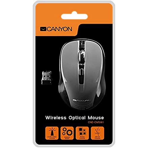 Canyon Cne-Cmsw1G Mouse Wireless, Grigio