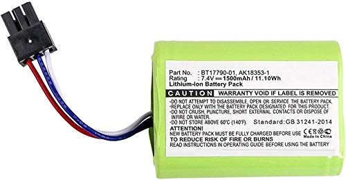 Sparepart: Coreparts Battery For Comtec Scanner 11.1Wh Li-Ion 7.4V 1500Mah, Mx420L (11.1Wh Li-Ion 7.4V 1500Mah Black, Mx420L)