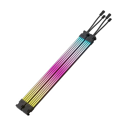 Corsair Icue Argb Psu Strisce Di Cavo – 2X 200Mm Strisce Led – 100 Led Rgb Per Striscia – Adatto A Qualsiasi Cavo Dell'Alimentatore – Controllo Argb A