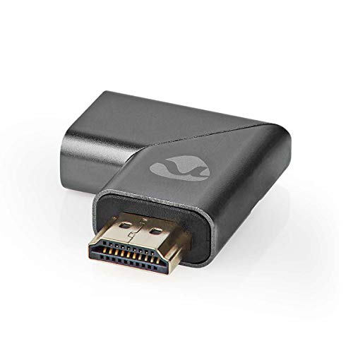 Adattatore Hdmit | Connettore Hdmi T / Hdmit Maschio | Hdmi T Femmina / Uscita Hdmi T | Placcato Oro | Angolato Sinistro | Alluminio | Grigio Canna Di