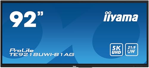 Iiyama Prolite Te9218Uwi-B1Ag - Display Led Da 232,5 Cm, 91,5", Misura Grande, 5 K, Uhd 50 Punti Touch, Puretouch Ir− Hdmi Dp Usb-C 3.2 Usb3.2 Rs-232C